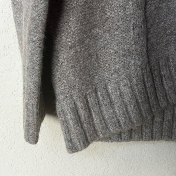 NWT Michael Kors Cable Knit Sweater Turtleneck Jumper Taupe Heather - Picture 12 of 14